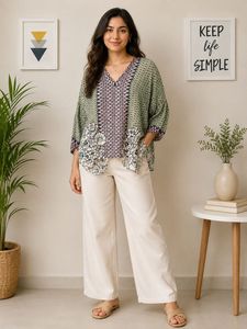 Bohemian Floral Print Dolman Sleeve Top