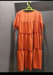 Mast &amp; Harbour Orange Tiered A-Line Dress