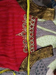 Red Embellished Party wear kurta set