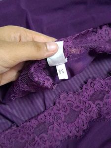 Burgundy Lace Babydoll Nightgown