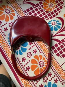 Chic Red Crescent Shoulder Bag