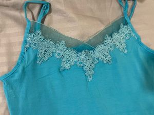 Turquoise Lace Cami Top