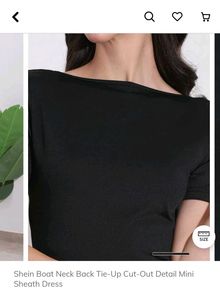 Shein Black Back Tie Cut-Out Mini Dress