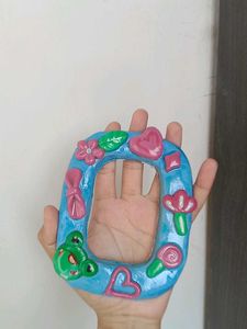 Handmade Blue Photo Frame show off