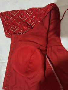 Red Embellished Saree Blouse