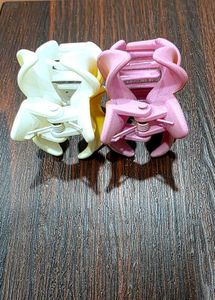 Plumeria Flower Matte Hair Clips - Set of 2
