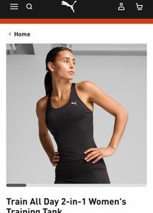 PUMA original Red 2-in-1 Workout Tank Top | Size M