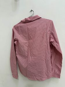 Shein Pink Striped Button-Up Shirt