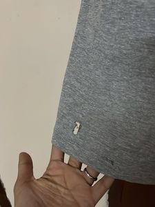 Grey Casual T-Shirt Dress with Pocket