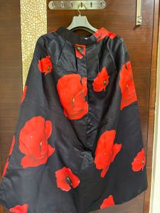Stunning Orange &amp; Black Floral Lehenga Choli
