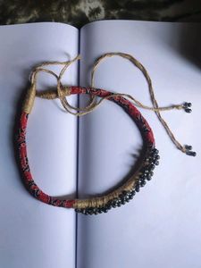 Boho Fabric Necklace with Beads