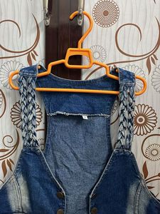 Denim Vest with Braided Straps