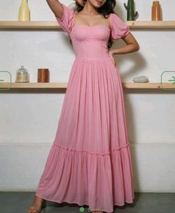 Peach Retro style long gown "Brand Labelhues"