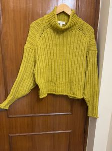 H&M Mustard Knit Crop Sweater