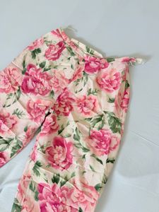 Floral Print Wide Leg Pants