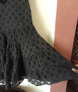 grey Lace Tiered Dress