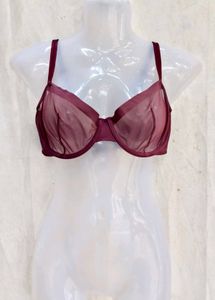 I. Sheer Burgundy Bra