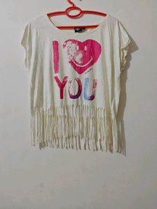 Cute I Love You Fringe T-Shirt