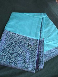 Beautiful Teal Saree with Paisley Border