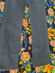 Stylish Blue Denim Flared Jeans