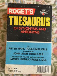 Roget's Thesaurus of Synonyms and Antonyms