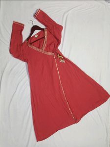 TJORI Red Shrug Dress