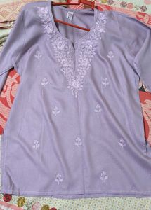 New Embroidered Lilac Kurta