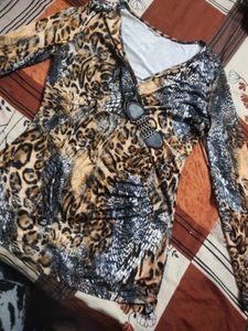 Leopard Print Long Sleeves dress