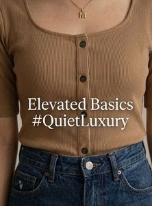 Ribbed Button-Up Top