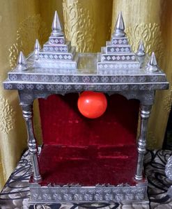 German Silver Lakshmi Ganesha Idol With Mandir