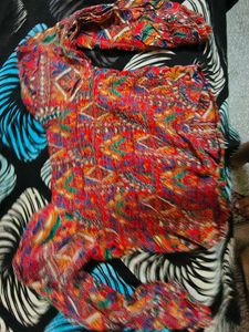Bohemian Print Tie-Front traditional chic Blouse