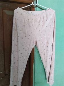 length 33half,Light Pink Printed Pyjama Bottoms