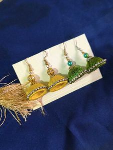 Handmade Silk Thread Jhumka Earrings