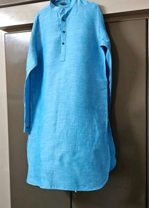 Aqua Blue Linen kurta