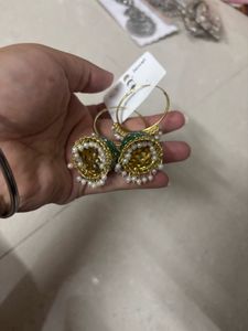 🆕 Green Jhumka Earrings