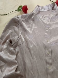 Silk, Tan Coloured Top.
