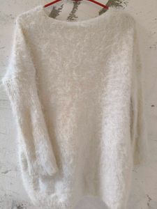 Fluffy Knit V-Neck Sweater