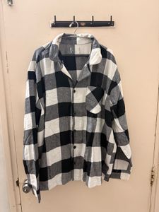 Stylish Black &amp; White Checkered Shirt
