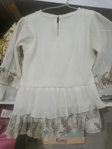 Elegant White Pleated Dress