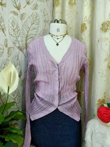 Lightweight Lilac Knit Cardigan