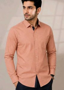 Men's Casual Peach Shirt