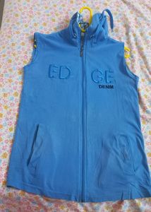 Sleeveless Blue Hoodie