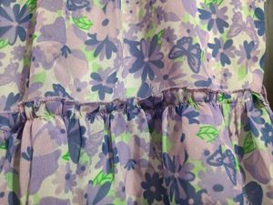 Floral Print Bardot Top with Tie Sleeves