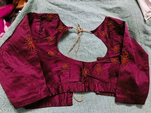 Hand Embroidery Blouse Elbow Pot nec