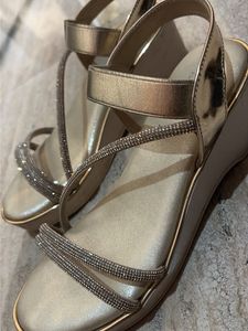 Sparkly Gold Flat Sandals