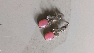 Elegant Pink & Crystal Earrings