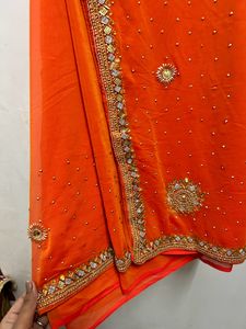 ❗️ Price Drop ❗️Heavy Handwork Stones Saree