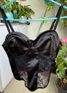 H&amp;M Black Lace Corset Top