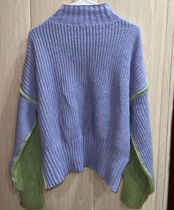 Two-Tone Korean Knit Pullover