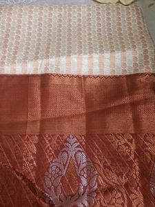 Cream Silk Saree With Marron Border